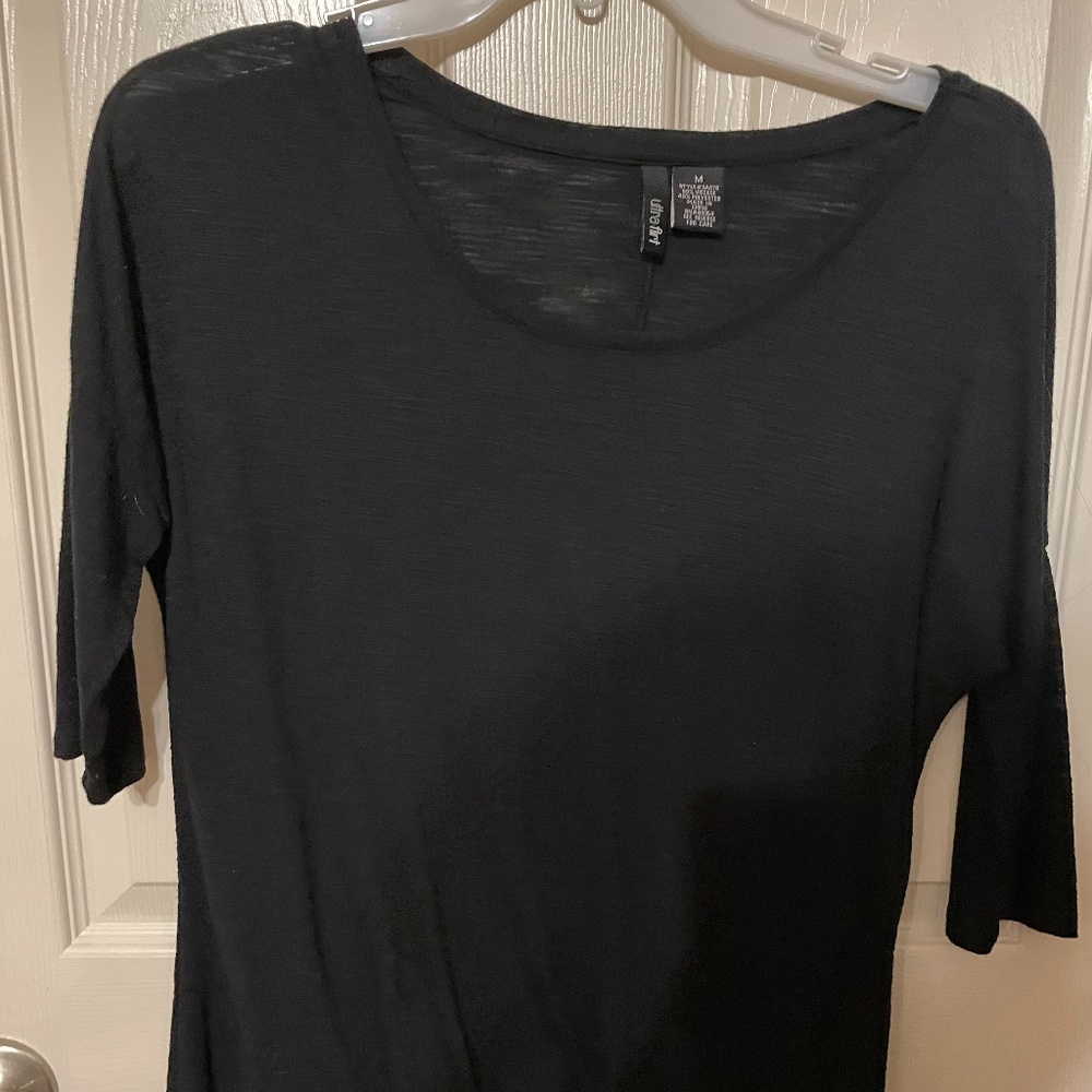 Ultra Flirt Black tank elbow length sleeve size M